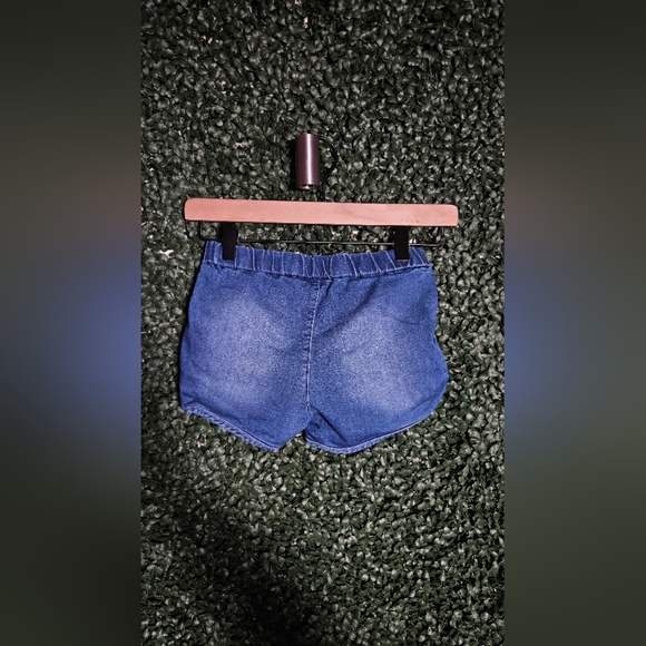 Blue Denim Girls Shorts with Sequin Accents - Picture 3 of 4